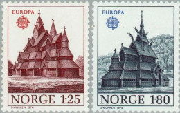 Noruega - 725/26 - 1978 Europa Monumentos Iglesias Esculpidas En Madera Lujo - Altri & Non Classificati