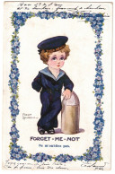 TRÈS BELLE CPA PATRIOTIQUE 1906 : FORGET-ME NOT - NE M'OUBLIEZ PAS - ENFANTS MILITAIRE MARINE - ILLUSTRATEUR - SPURGIN - Spurgin, Fred