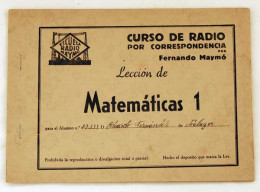 Curso De Radio Por Correspondencia. Lección Matemáticas 1. Fernando Maymó - Ciencias, Manuales, Oficios