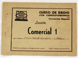 Curso De Radio Por Correspondencia. Lección Comercial 1. Fernando Maymó - Ciencias, Manuales, Oficios
