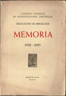 CSIC. Memoria 1958-1959 - Delegación De Barcelona - Ciencias, Manuales, Oficios