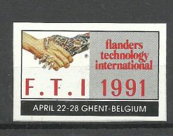 BELGIUM Belgique 1991 Flanders Technology International Ghent Foire Messe Advertising Stamp Vignette/sticker, Used - Afgestempeld