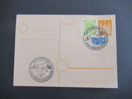 Bizone Bauten Ganzsache Mit Posthorn Nr.123 Und Sonderstempel 1952 Iserlohn Briefmarken Ausstellung / Posthorn - Briefe U. Dokumente