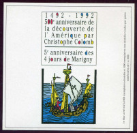 REF 001 > FRANCE < BLOC Carré Marigny N° 4 ND * * < Neuf Luxe -- MNH * * -- Christophe Colomb - Carré Marigny