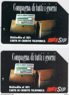 2  USATE  £. 10.000  -  31.12.1994  COMPAGNA  DI  TUTTI  I  GIORNI  -  RIPETUTA  2  VOLTE  -  TECHNICARD  -  QUESTE. - Publiques Figurées Ordinaires