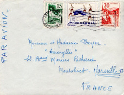 YOUGOSLAVIE AFFRANCHISSEMENT COMPOSE SUR LETTRE POUR LA FRANCE 1959 - Briefe U. Dokumente