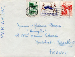 YOUGOSLAVIE AFFRANCHISSEMENT COMPOSE SUR LETTRE POUR LA FRANCE 1959 - Brieven En Documenten