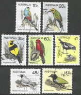 Australia. 1980 Birds (2nd Series). 7 Used Values (10c, 28c, 35c, 45c, 60c, 80c, $1) SG 734. M3012 - Usati
