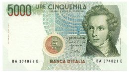 5000 LIRE BANCA D'ITALIA VINCENZO BELLINI LETTERA A 31/01/1985 FDS-/FDS - Otros & Sin Clasificación