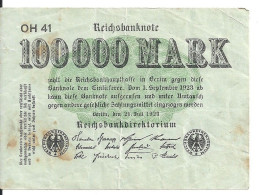 ALLEMAGNE 100000 MARK 1923 VF P 91 - 100.000 Mark