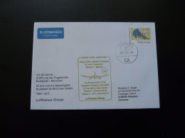 Lettre Premier Vol First Flight Cover Budapest Hungary To Munchen Airbus A350 Lufthansa 2017 - Lettere