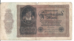 ALLEMAGNE 5000 MARK 1922 VG+ P 77 - 5.000 Mark