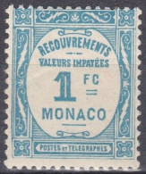 Monaco Taxe 1925-1932 N° 25 MH * Recouvrements - Impuesto