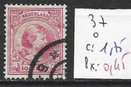 PAYS-BAS 37 Oblitéré Côte 1.75 € - Used Stamps