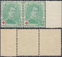 Belgique 1914 - Timbres Neufs. COB Nr.: 129 .A Paire  Dont 1 Avec Variété................... (EB) AR-02050 - 1914-1915 Red Cross