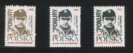 POLAND SOLIDARNOSC JAN PIWNIK WW2 POLICE & SOLDIER AGAINST NAZI GERMANY & RUSSIA SET OF 3 GOVT EXILE FRANCE POLISH ARMY - Vignettes Solidarnosc