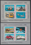 Rumanía HB 193A/93B 1988 Comunicaciones - Tren, Barco, Avión ... MNH - Autres & Non Classés