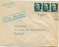 ALGERIE LETTRE PAR AVION DEPART ALGER ?-?-47 POUR LA FRANCE - Covers & Documents