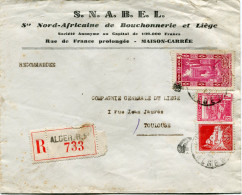 ALGERIE LETTRE RECOMMANDEE DEPART ALGER ?-?-42 POUR LA FRANCE - Covers & Documents