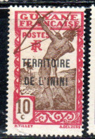 GUYANE FRANCAISE TERRITOIRE DE L'ININI OVERPRINTED SURCHARGE 1932 1940 CARIB ARCHER 10c MNH - Ongebruikt