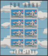 Suiza Switzerland 49-AH 1988 50º Aniv. Fundación Pro Aero Avión Mini Hojita 8  - Autres & Non Classés