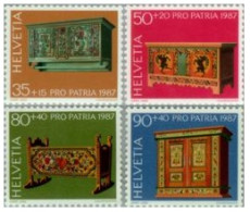 Suiza - 1276/79 - 1987 Por La Patria Tesoros De Musoes Suizos Muebles Rústicos - Sonstige & Ohne Zuordnung