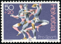 DEP7/S  Suiza Switzerland  Nº 1243   1986 Sorteo Por El Deporte Gimnastas Lujo - Sonstige & Ohne Zuordnung