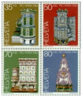 Suiza - 1201/04 - 1984 Por La Patria Joyas De Museos Suizos Estufas De Azulejo - Andere & Zonder Classificatie