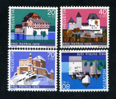 VAR1 Suiza Switzerland  Nº 1060/63  1978  Sellos Por La Patria Castillos Suizo - Other & Unclassified