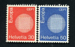 Suiza 855/56 1970 Europa Òxido En Reverso - Autres & Non Classés