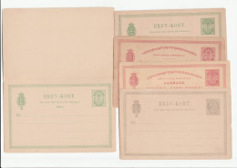 Collection 5 Diff 1890s X Denmark POSTAL  STATIONERY CARDS  Cover Stamps - Ganzsachen