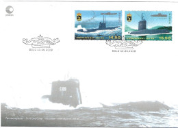 Norway Norge 2009  Centenary Of Military Submarines,Mi  1689-1690 FDC - Lettres & Documents