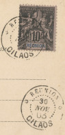 REUNION - FRANKED PC FROM CILAOS TO MADAGASCAR - VERY CLEAR CANCELLATIONS - VERY GOOD CONDITION - 1903 - Lettres & Documents