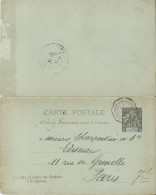 REUNION - POSTAL STATIONERY - PC WITH PAID ANSWER SENT TO PARIS - RESPONSE PC NOT USED - FRENCH SEA POST - 1904  - Lettres & Documents