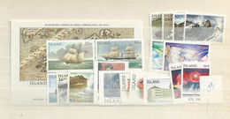 1991 MNH Iceland, Year Complete, Postfris** - Años Completos