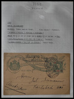 1909 PORTUGAL AZORES AÇORES HORTA TO KARLSBAD West Bohemia Stationery Card KING CARLOS I 10 Rs GREEN SEE DETAILS  RARE - Horta