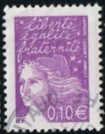 France 2002 Yv. N°3446 - 10c Violet-rouge - Oblitéré - 1997-2004 Marianne Van De 14de Juli