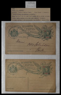 2 X 1908 PORTUGAL AZORES AÇORES HORTA TO HANNOVER Stationery Card KING CARLOS I 20 Rs CARMINE SEE DETAILS  RARE - Horta