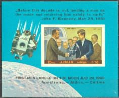 Ajman 1971, Space, Kennedy, Block  IMPERFORATED - Kennedy (John F.)