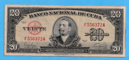 1958  BANCO NACIONAL DE CUBA 20 PESOS ANTONIO MACEO BILLETE BANKNOTE CIRCULATED - Other - America