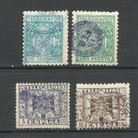 SPAIN Spanien Espana Telegrafos Telegraph Stamps Telegraphe, 4 Stamps, O - Télégraphe