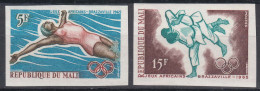 Mali 1965 Sport Mi#112-113 Imperforated, Mint Never Hinged (sans Charnieres) - Mali (1959-...)