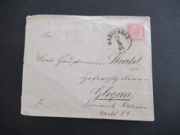 1891 Österreich / Tschechien GA Umschlag 5 Kreuzer Stempel K1 Marienbad Nach Glogau Preussisch Schlesien Gesendet - Briefkaarten