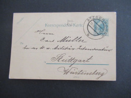 1905 Österreich Ganzsache 5 Heller Stempel Atzgersdorf An Die Königlich Württ. Militär Intendantur In Stuttgart - Postcards