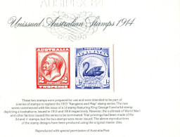 Australia 1984 Replica Card  Unissued Stamps 1914 - Cartas & Documentos