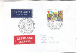 Vatican - Lettre Exprès De 1988 - Oblit Poste Vaticano - - Covers & Documents