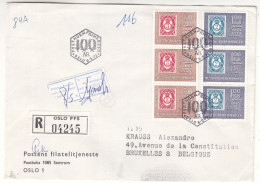 Norvège - Lettre Recom De 1972 - Oblit Oslo - Timbres Sur Timbres - - Brieven En Documenten