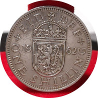 1962  - 1 Shilling Elizabeth II 1re Effigie Blason De L'Écosse  Royaume Uni - I. 1 Shilling