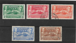 BARBADOS 1939 TERCENTENARY OF GENERAL ASSEMBLY SET SG 257/261 FINE USED Cat £15 - Barbados (...-1966)