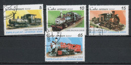 CUBA -  TRAINS  N°Yt 3863+3864+3865+3866 Obli. - Used Stamps